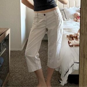 Calvin Klein Jeans Cream Capri Cargo Pants